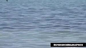 I love how exhibitionist wife Nikki Brooks teases Cuban beach voyeurs in sheer dress