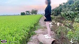 Young Teen Couple Fucking Hard In Rice Field Outdoors!