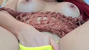 Redhead Colombian Beauty Hints at Intense Solo Fingering Leading to Hot Snapchat Squirting Orgasm