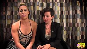 spicy lesbian couple tina horn and andre shakti use sex toys and fisting passionately