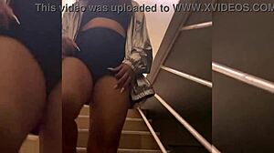 Showing Small Tits And Big Ass In Public With Miniskirt No Panties Outdoors.