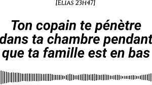 Ton copain te prend en silence pendant que ta famille est en bas, petit ami sexe chuchoté prise de risque tendre puis intense gémissements 😏