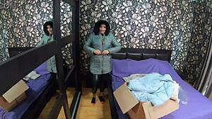 Preview: MilfyCalla Gets a Messy Surprise on Red Shiny Puffy Down Jacket 193