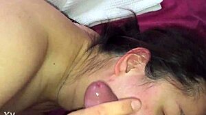 Asian Milf Sucks Cock Eagerly in Homemade Webcam Session