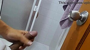 i masturbate watching my stepsister shower. she discovers me and gets hot with my cock