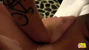 spicy lesbian couple tina horn and andre shakti use sex toys and fisting passionately