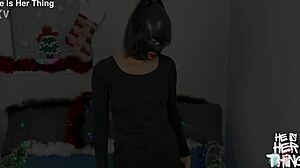 I-I'm your mistress, farting in my slave's face while sucking his dick in wet femdom bondage on the toilet.