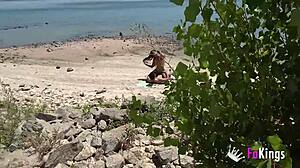 Natali Quinn hunts for public fucks and targets one in the swamp for rough outdoor action