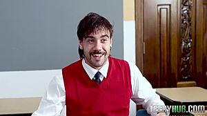 Raw Teachers Pet Sparks Classroom Threesome With Petite Ass And Small Tits