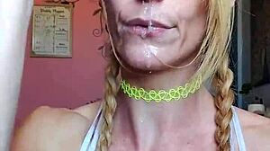 Vanessa Hastings' Messy Spit-Faced Dildo Deepthroat Session