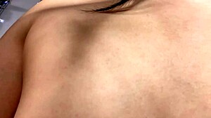 Oily massage from asian girlfriend with close-up ass and tits action