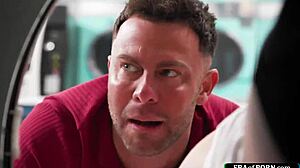 Blonde stuck in laundry machine begs for help with anything 😏