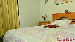 Tgirls Bruna Ferrari and Yasmin Dornelles team up to pleasure a guy intensely.