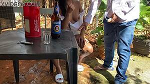 old 60-year-old naughty guy, you're fucking a young girl right in the bar