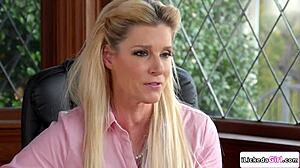 i seduced the lesbian milf principal with fingering and kissing