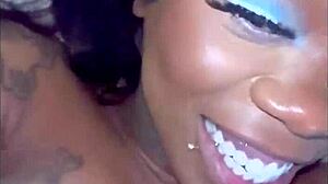 Massive Curved Black Cock Pounds Wet Ebony Pussy in Doggystyle and Missionary Positions