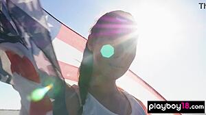 big boobed all natural naked beauty willa prescott posing in desert with striptease and shaved pussy outdoor