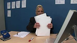 I feel so horny as Cindy Behr hires stud office temps to fuck her with toys and cumshot outdoors