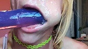 Vanessa Hastings' Messy Spit-Faced Dildo Deepthroat Session