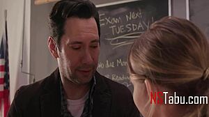 i can't believe this tiny cheerleader is fulfilling my wildest teacher fantasies on the desk