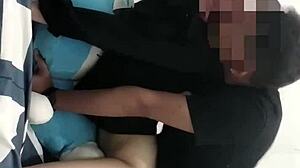 Skinny teen gets doggystyle orgasm with natural tits shaking.