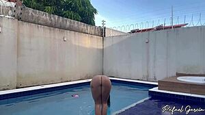 Spotting My Alluring Neighbor Playing In Her Backyard With A Device - Drii Cordeiro