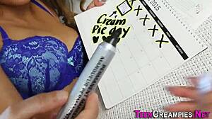 Latina teen 18+ gets filled with cum until it oozes out