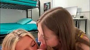 Athena Heart and Ashlyn Angel star as real college sluts fucking in university dorm.
