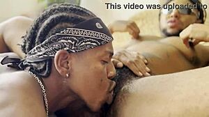 the basketball player hooks up with the crossdressing guy, pounding him hard with that big black cock