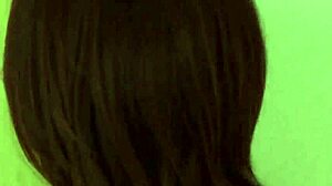 spicy beauty receives a facial shot and savors every bit of cream