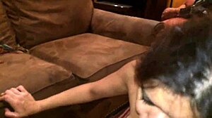 Latina slut deepthroats homemade cock