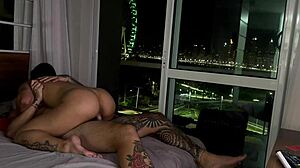 Sex toy creampie in tight tattooed swollen pussy