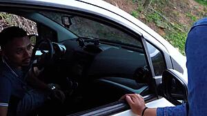 Mechanic repairs sexy milf's car in exchange for fucking her with blowjob and toys