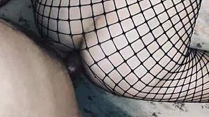 Milf wife tried sex with her husbands friend in stockings