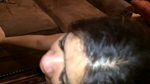 Latina slut deepthroats homemade cock