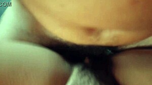 Missionary Rubbing Erect Cock On Hairy Pussy Lips With Big Clit