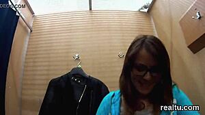 Glamorous Czech girl was teased in the mall and nailed in POV with clothes ripped and striptease action.