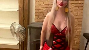 Blonde Belly Dancer in Glasses Performs to Findom Goaldigger Song