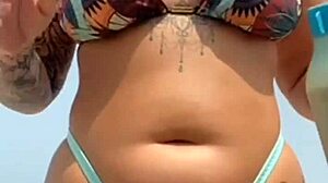 Found a fan on the beach and let him apply sunscreen leading to swollen pussy action.