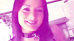 Melissa Lauren stares right at you while licking and sucking that big black dick in fishnets! She fingers her shaved pussy before anal gaping with heels on the bed.