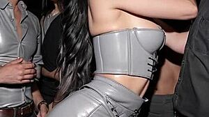 hey, check out this dirty after work tease in leather boots and skirt outdoors 😏 part 1 with ai illustrated dancing