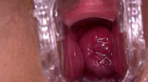 Shaved wet pussy of horny amateur slut squirting in big ass homemade action