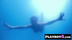 gorgeous brunette lesbian jazmin gets massage then hot kissing with partner