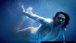 gorgeous brunette lesbian jazmin gets massage then hot kissing with partner