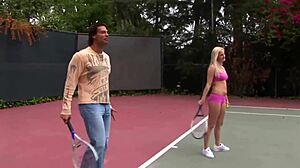 Blonde Latina Tits Licked In Cunilingus While Bent Over Doggystyle In Outdoor Threesome Squirting Action