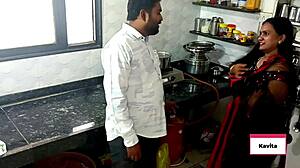 yo, desi indian kavita and tatya get steamy with kissing and small cock action in the kitchen homemade style