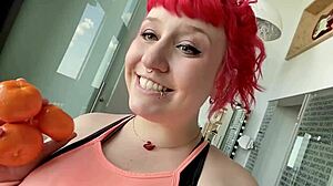 Whoa, Proxy Paige stuffs tangerines deep in her ass! 🍊