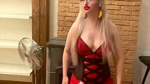 Blonde Belly Dancer in Glasses Performs to Findom Goaldigger Song