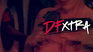 Tatted Blondie Licks Rappers Huge Candy Cock!