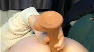 Fucking my ass doggystyle with dildo till orgasm hits.